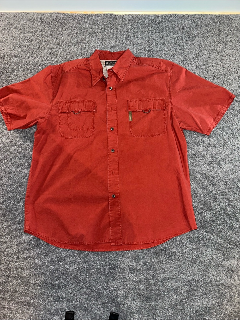 Columbia Men's Short-Sleeve Button-Up Shirt - Rust Red